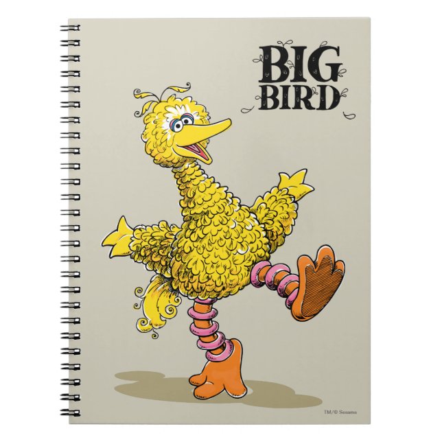 Caderno Espiral Arte retrô do Big Bird (Frente)