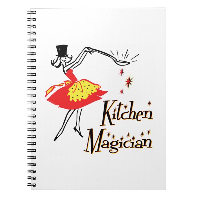 Caderno Espiral Arte Retrorna do Cozinhar da Kitchen Magika (Frente)