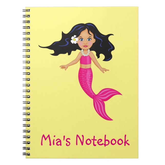 Caderno Espiral Arte Rosa Sereia (Frente)