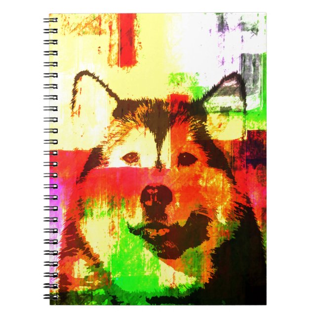 Caderno Espiral Arte Siberian Husky Dog (Frente)