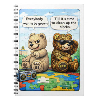Caderno Espiral Arte Urbana de Puzzle da Marca PowerOf3 “Pequeno V