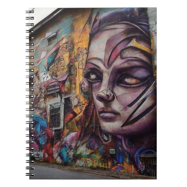 Caderno Espiral Arte Urbana em Edifício Abandonado (Frente)