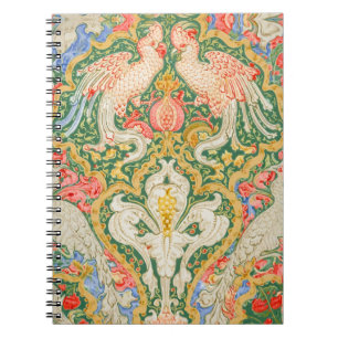 Caderno Espiral Arte Vintage de Cacatua e Pavão de Walter Crane