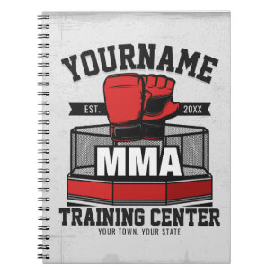 Caderno Espiral Artes Marciais Mistas Misturas ADD NAME MMA Fight 