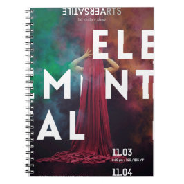 Caderno Espiral Artes verticais elementares mostram notebook Poste