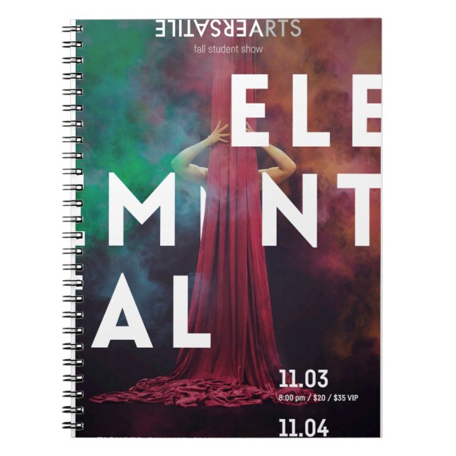 Caderno Espiral Artes verticais elementares mostram notebook Poste (Frente)