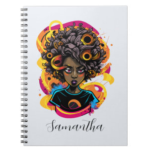 Caderno Espiral Artista Afro Mulher