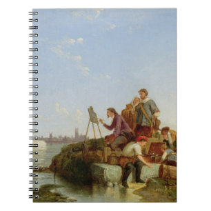 Caderno Espiral Artista em seus armação e transporte além, 1894