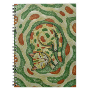 Caderno Espiral Artistic Calico Cat Camouflage Abstract Pattern