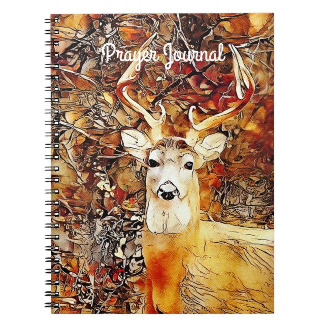 Caderno Espiral Artsy BeauLinda Deer Buck Prayer Diário (Frente)
