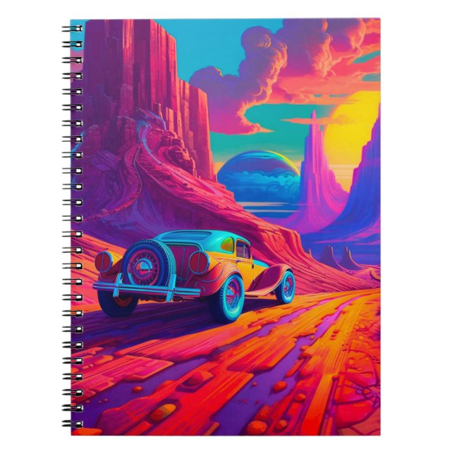 Caderno Espiral Artsy Cena de Carro (Frente)