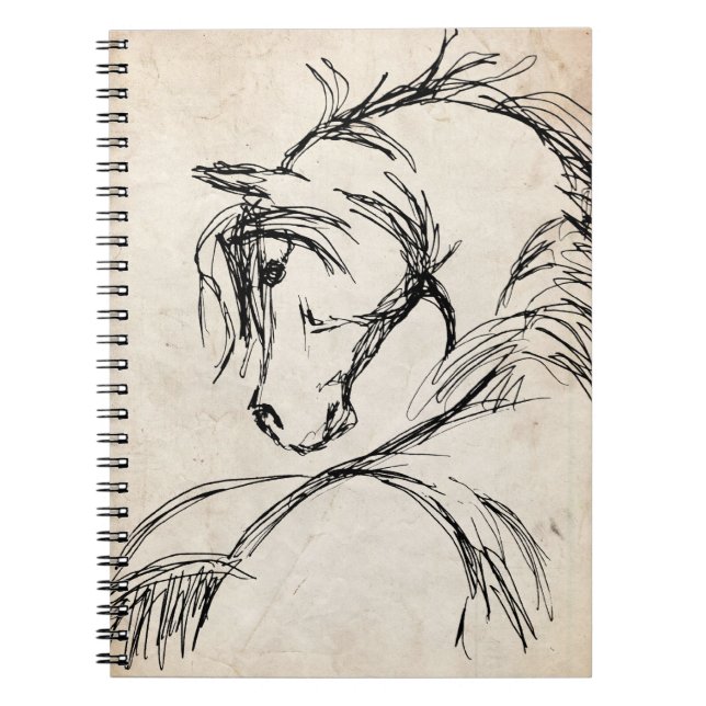 Caderno Espiral Artsy Horse Sketch (Frente)