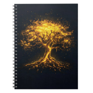 Caderno Espiral Árvore brilhante da vida - Mística e Encantadora