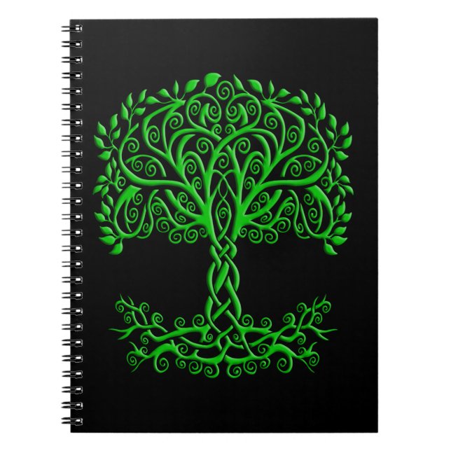 Caderno Espiral Árvore Celta Verde Da Vida (Frente)