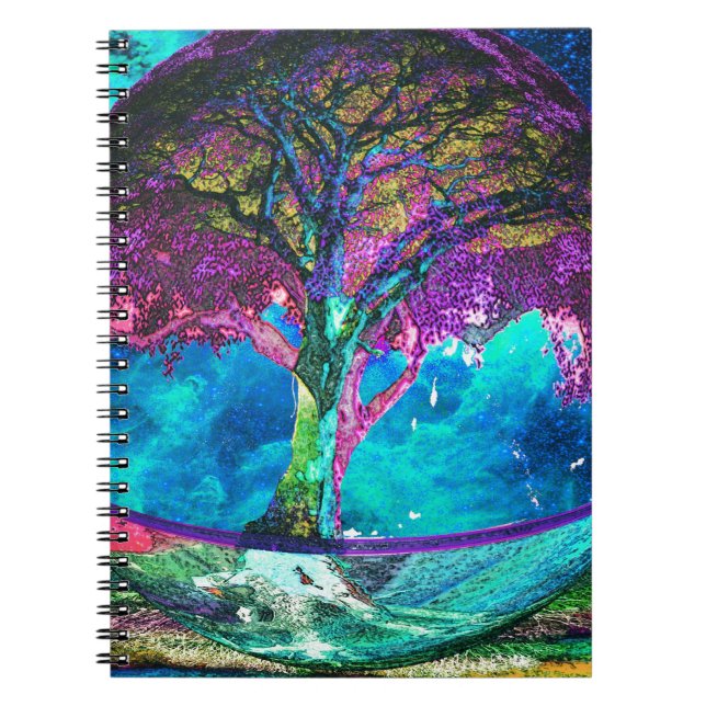 Caderno Espiral Árvore da meditação da vida (Frente)