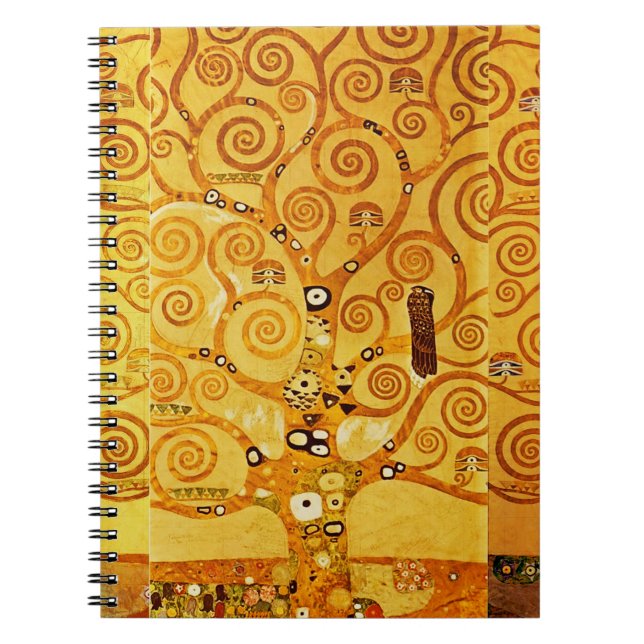 Caderno Espiral Árvore da vida Gustav Klimt Nouveau (Frente)