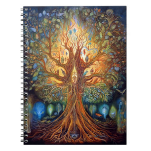 Caderno Espiral Árvore De Arte Da Natureza Surreal Da Vida