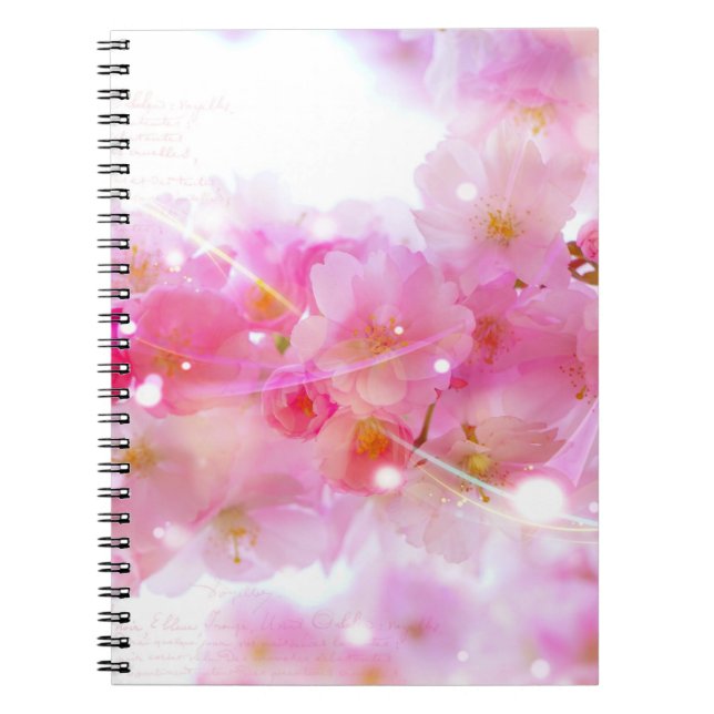 Caderno Espiral Árvore de Cereja Japonesa com Florestas Rosa Paste (Frente)