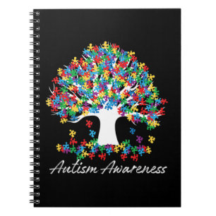Caderno Espiral Árvore de Consciência do Autismo Mês de Vida dos H