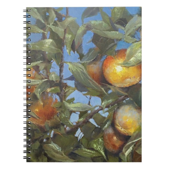 Caderno Espiral Árvore de Fruta de Câncer Linda Arte Original (Frente)