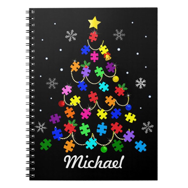 Caderno Espiral Árvore de Natal Autismo (Frente)
