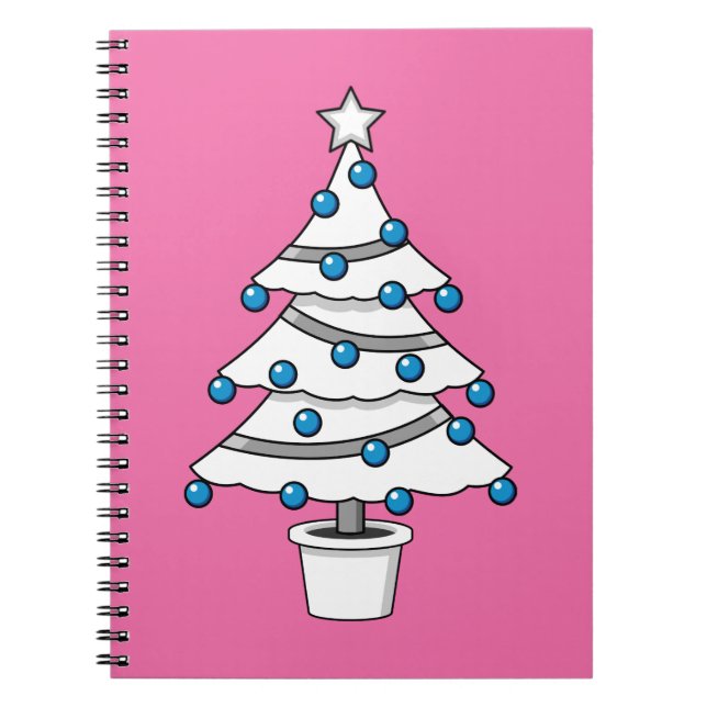 Caderno Espiral Árvore de Natal Branco (Frente)