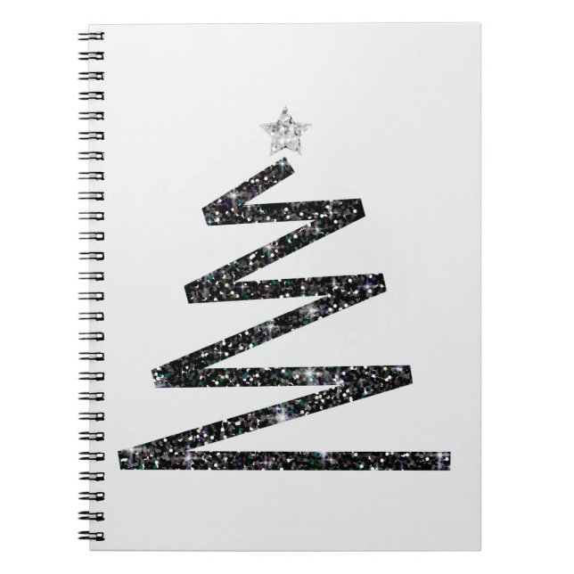Caderno Espiral Árvore de Natal brilhante (Frente)