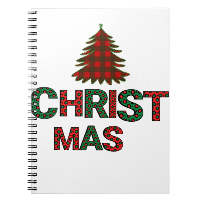 Caderno Espiral Árvore de Natal Colorida (Frente)