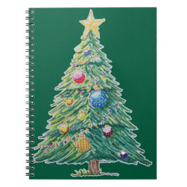 Caderno Espiral Árvore de Natal Colorida