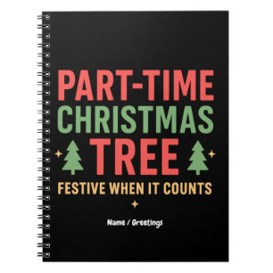 Caderno Espiral Árvore de Natal de Meio Período Natalícia Divertid
