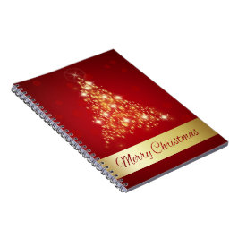 Caderno Espiral Árvore de Natal Elegante brilhante