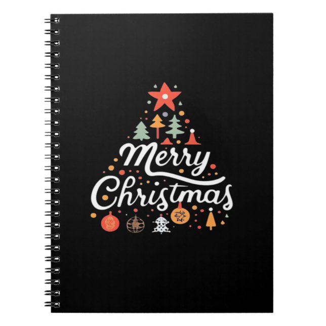 Caderno Espiral Árvore de Natal Feliz Natal Clássico (Frente)