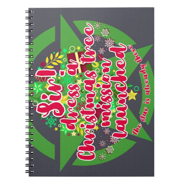 Caderno Espiral Árvore de Natal, missão, exército (Frente)