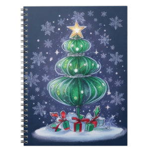 Caderno Espiral Árvore de Natal Moderna
