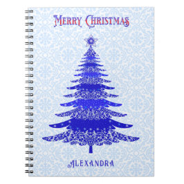 Caderno Espiral Árvore de Natal Moderna Personalizada