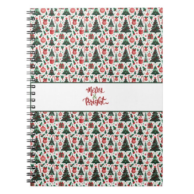 Caderno Espiral Árvore de Natal, presentes, cana doce (Frente)