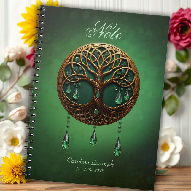 Caderno Espiral Árvore estilizada da vida (Criador carregado)