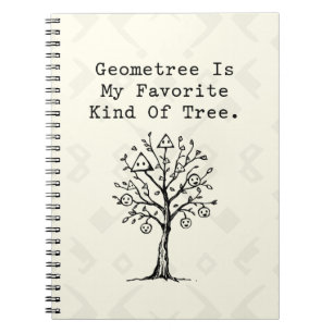 Caderno Espiral Árvore Geométrica Favorita Design Divertido de Mat