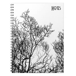 Caderno Espiral Árvore Gótica Preto e Branco