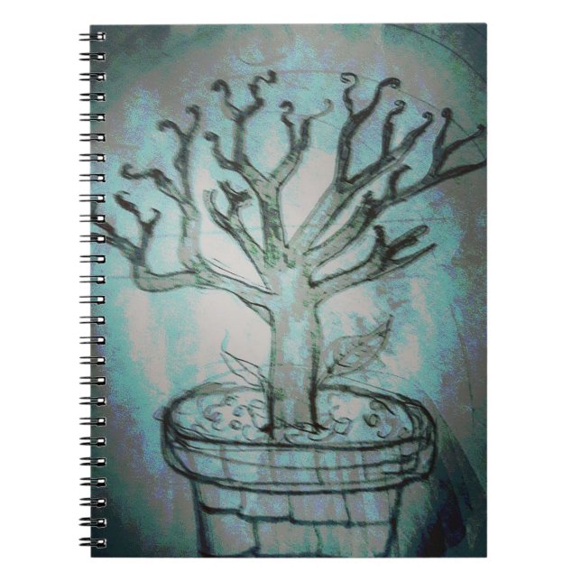 Caderno Espiral árvore morto bonsai (Frente)