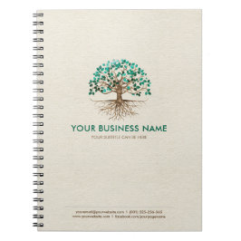 Caderno Espiral Árvore ouro - Yggdrasil - Folhas de Malachite