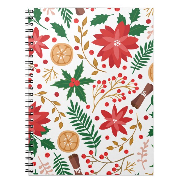 Caderno Espiral Árvore Verde Pine de Natal Moderna (Frente)
