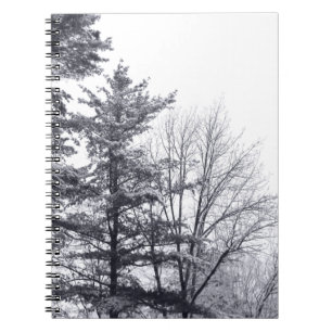 Caderno Espiral Árvores cobertas por neve: Horizontal
