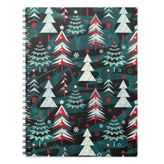 Caderno Espiral Árvores de Natal. (Frente)
