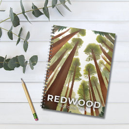 Caderno Espiral Árvores Redwood | Parque Nacional Aquarela Viagem