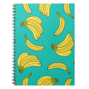 Caderno Espiral As bananas desenharam um padrão sem soldadura manu