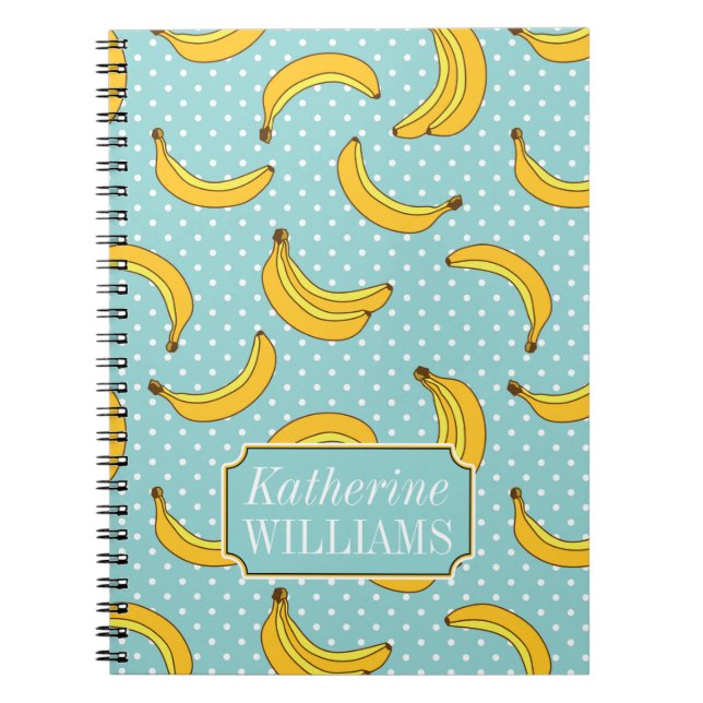 Caderno Espiral As bananas e os pontos de Polk | adicionam seu (Frente)