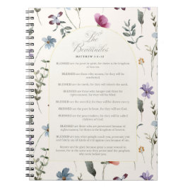 Caderno Espiral As Bem-Aventuranças Mateus 5:3–12 Escritura Floral