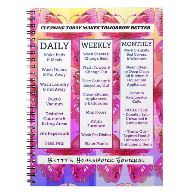 Caderno Espiral As borboletas personalizaram para sempre o Diário (Frente)