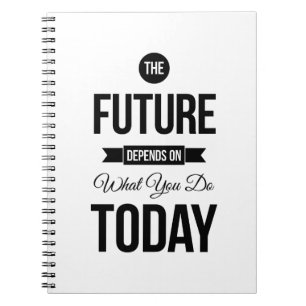 Caderno Espiral As citações inspiradas futuras brancas